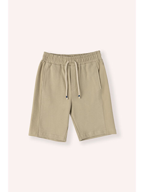 Panço Erkek Çocuk Beli Lastikli Haki Örme Şort - S000448530-18547