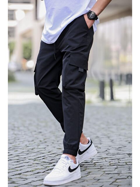 Madmext Siyah Kargo Cep Erkek Jogger Pantolon 5461 - S000015638-19351