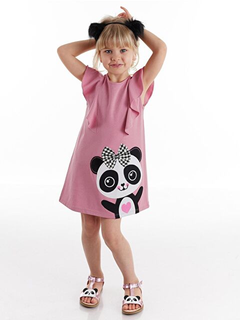 Denokids Panda Fırfır Detaylı Kız Elbise - S000009238-20024