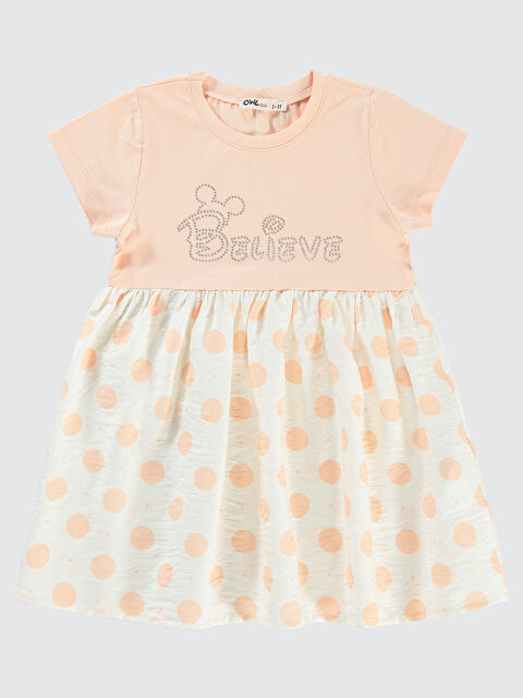 Civil Girls Kız Çocuk Elbise 2-5 Yaş Pudra