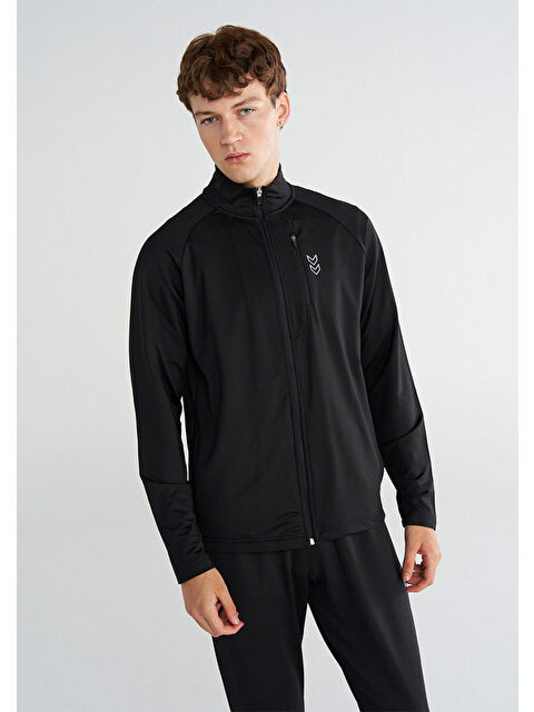 Hummel Armando Siyah Dik Yaka Erkek Fermuarlı Sweatshirt Hırka - S000436550-19351