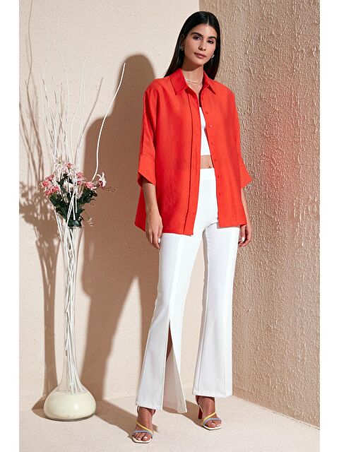 Lela Truvakar Kol Oversize Gömlek 514344010 L - S000008382-20013
