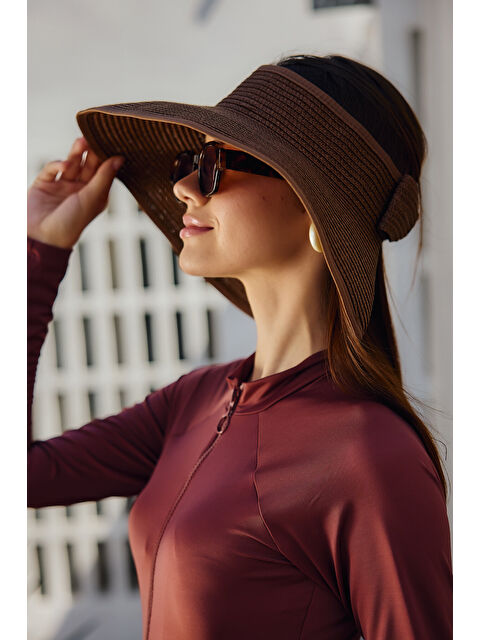 Remsa Mayo Fiyonklu Katlanabilir Vizör Hasır Şapka Güneş Koruyucu Siperlik