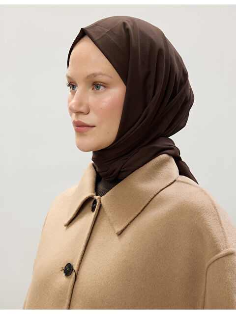 Fresh Scarfs İnce Pamuk Vual Şal Çikolata Kahve