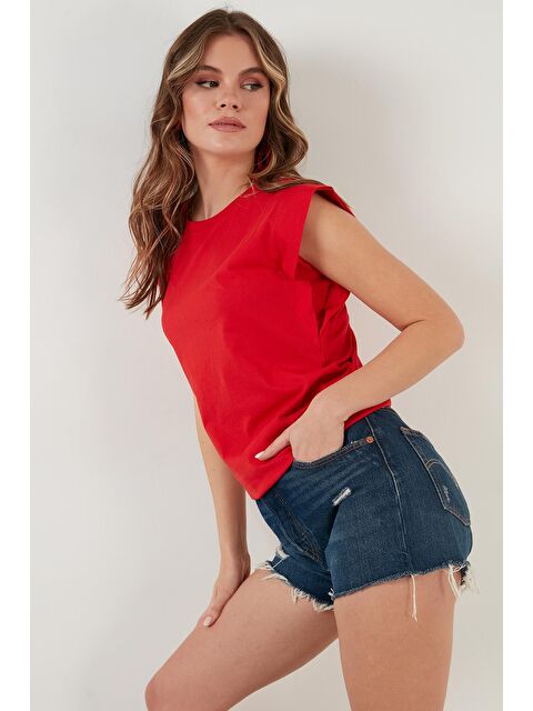 Lela % 100 Pamuklu Bisiklet Yaka Kolsuz Tişört - S000001316-20045