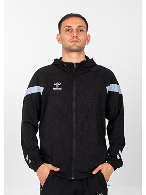 Hummel Flex Erkek Siyah Kapüşonlu Fermuarlı Sweatshirt - S000511459-19351