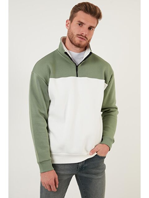 Buratti Regular Fit Fermuarlı Dik Yaka İçi Tüylü Yumuşak Şardonlu Kışlık Sweat 5905343 - S000000579-18194