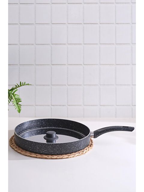 Maison Art Balık Tavası 30 Cm Kapaklı Tava Granit Bazlama Börek Tavası - S000069598-19351