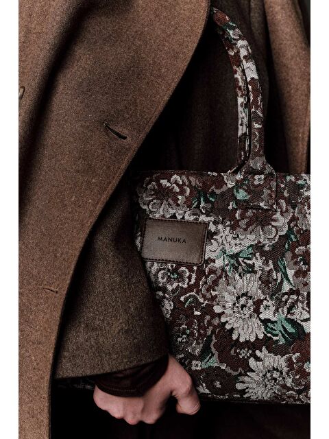 Manuka Jakar Desenli Tote Çanta Kahverengi