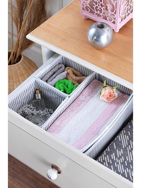 Maison Art 3 Bölmeli 4 Parça Çekmece İçi Düzenleyici | Organizer Beyaz/Gri - S000069608-19351