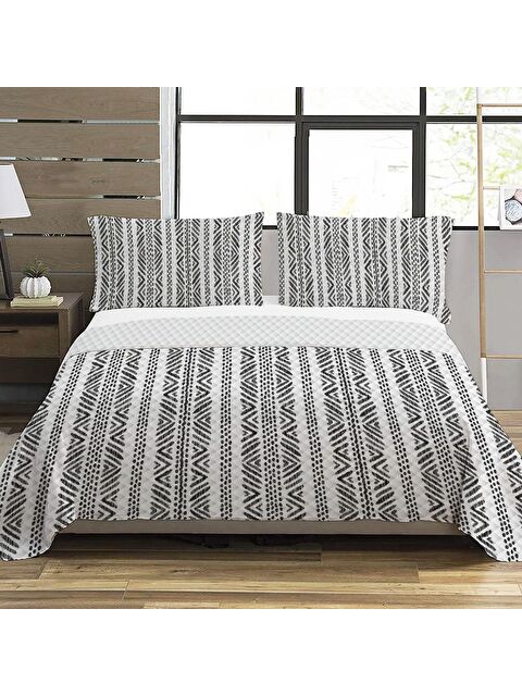 Evmila Modern Desen Çift Kişilik Baskılı Pike (200x220 Cm) Renkli - S000030605-23173