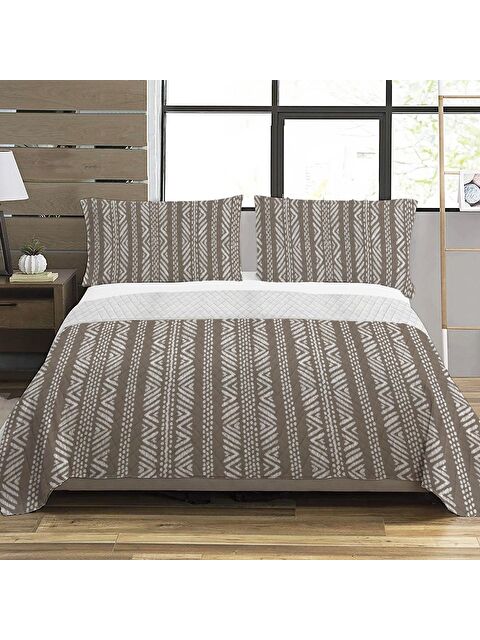 Evmila Modern Desen Çift Kişilik Baskılı Pike (200x220 Cm) Renkli - S000030608-23173