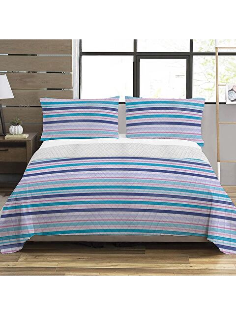 Evmila Modern Desen Çift Kişilik Baskılı Pike (200x220 Cm) Renkli - S000030613-23173