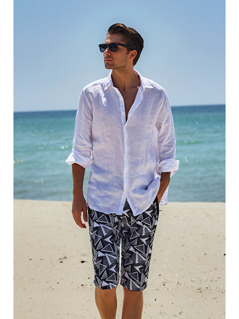 Remsa Mayo Desenli Erkek Şort Kapri Mayo RKS-03 - S000168319-19351