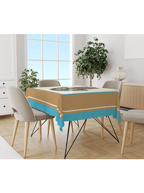 Evmila Göz Desenli Masa Örtüsü Renkli 140x140 cm - S000048929-23173