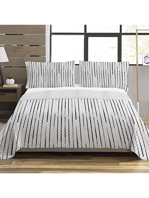 Evmila Modern Desen Çift Kişilik Baskılı Pike (200x220 Cm) Renkli - S000030615-23173