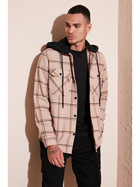 Buratti Ekoseli Regular Fit Çıkarılabilir Kapüşonlu Kışlık Oduncu Gömlek CF24W126985 - S000041543-19928