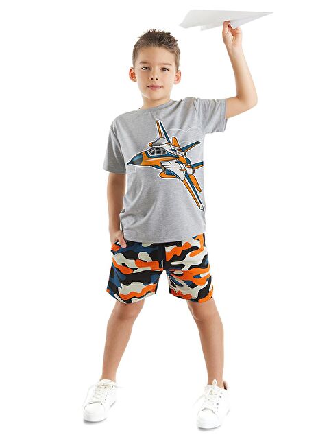 MSHB&G Uçak Erkek Çocuk Tişört Kamuflaj Şort Takım - S000142541-23173