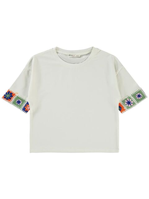 Civil Girls Kolu Desenli 6-9 Yaş Tişört - Ekru8-9 Yaş - S000370523-19965
