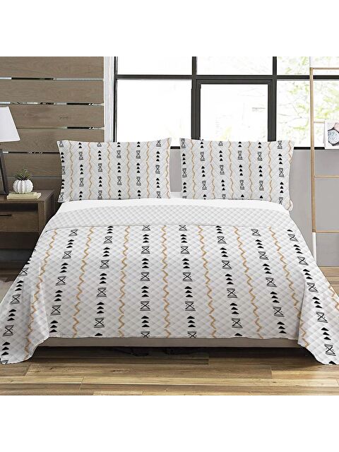 Evmila Modern Desen Çift Kişilik Baskılı Pike (200x220 Cm) Renkli - S000030624-23173