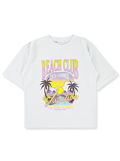 Civil Girls Beache Clup 10-13 Yaş Tişört - Beyaz 12-13 Yaş - S000244606-20063