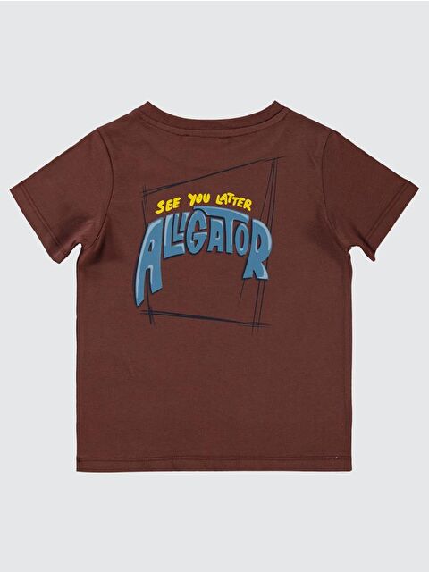 Civil Boys Timsah Baskılı 2-5 Yaş Tişört - Kahverengi 2-3 Yaş - S000234312-19413