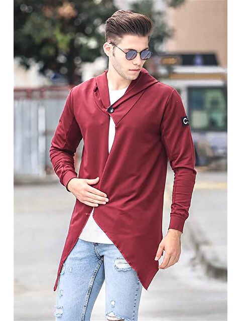 Madmext Bordo Uzun Hırka 2226