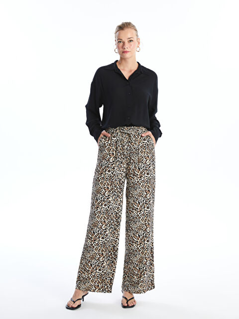 KOOR Kadın Animal Palazzo Pantolon