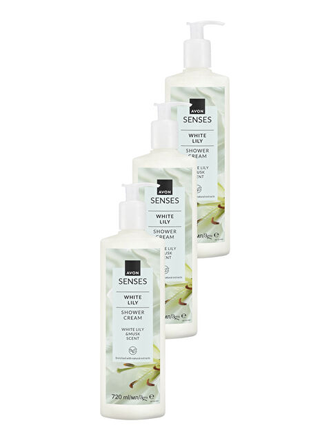 AVON Senses White Lily Beyaz Zambak Kokulu Duş Jeli 720 Ml. Üçlü Set - S000285467-10231