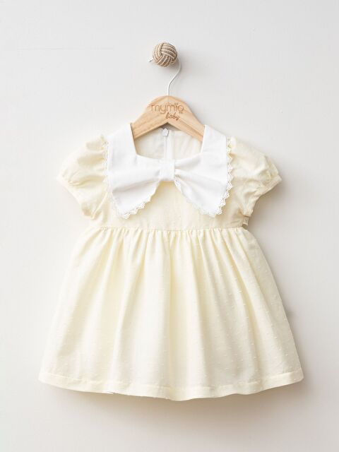 Mymio Kare Yaka Kısa Kollu Kız Bebek Elbise - S000360521-20072