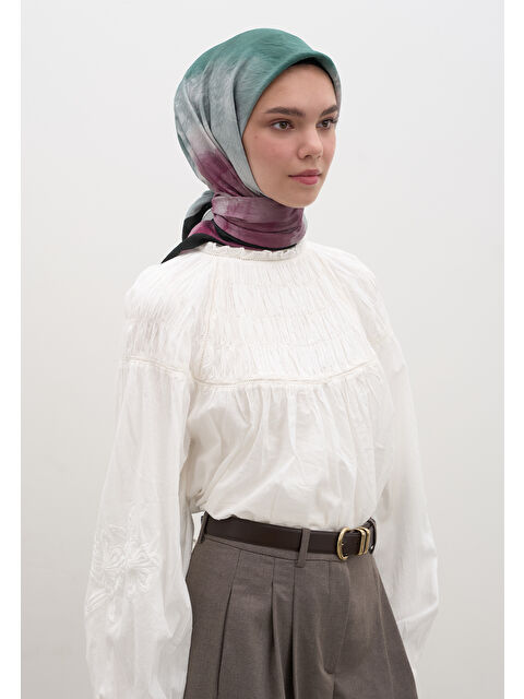 Fresh Scarfs Ombre Desen Pamuklu Viskon Eşarp Mint Yeşili