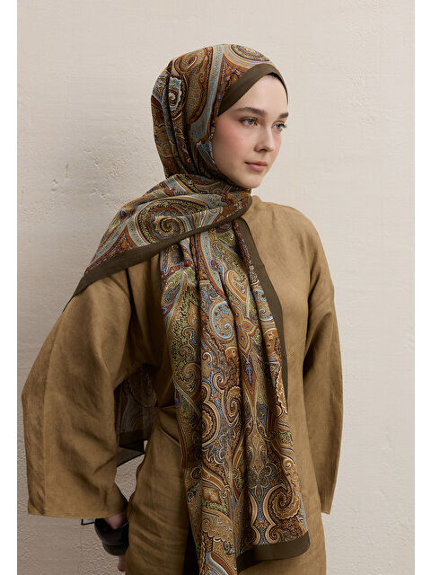 Fresh Scarfs Ember Desen Şal Haki