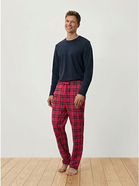 Tchibo Erkek Pijama, Mavi/Kareli