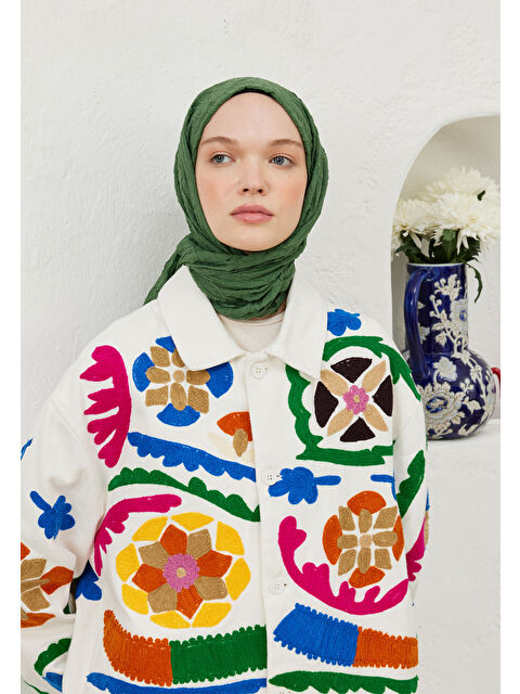 Fresh Scarfs Vual Crash Şal Kaktüs Yeşili