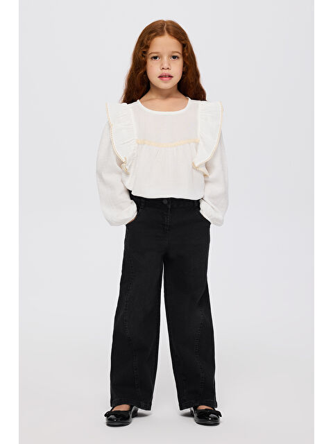 Panço Kız Çocuk Siyah Jean Pantolon - S000318416-19351