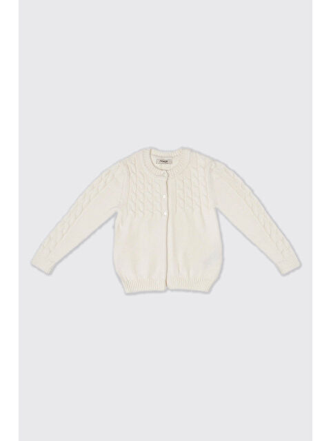 Panço Kız Çocuk Ekru Triko Hırka - S000318971-19965