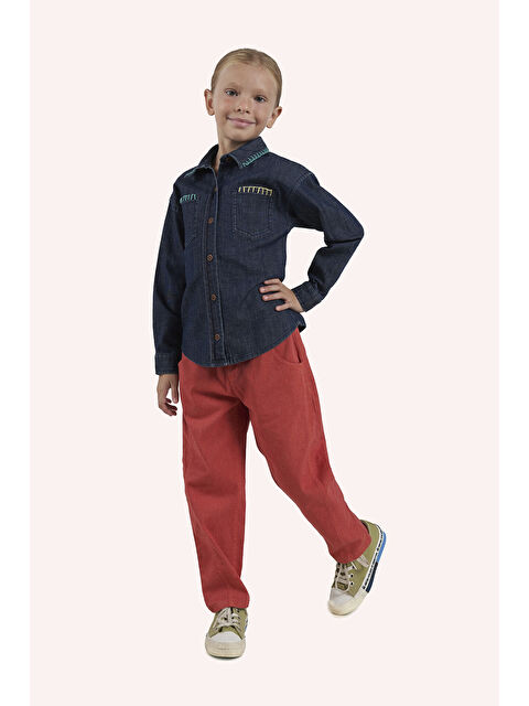 Panço Kız Çocuk Kiremit Pantolon - S000319342-19957