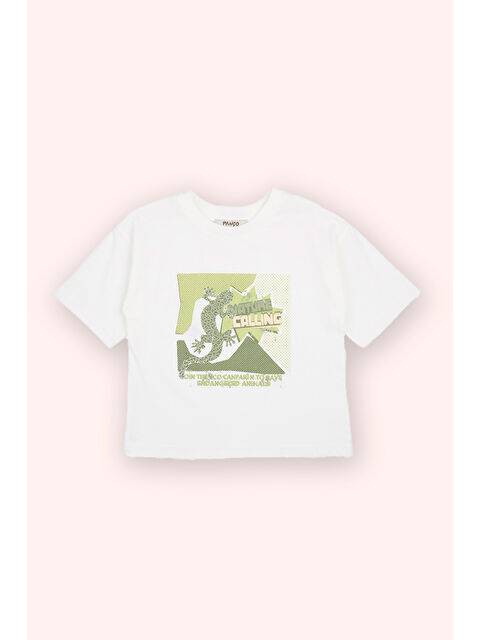 Panço Erkek Bebek Kısa Kollu Ekru Tişört - S000393746-19965