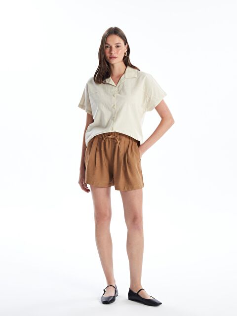 KOOR Aerobin Kahverengi Plili Kadın Şort Bg98