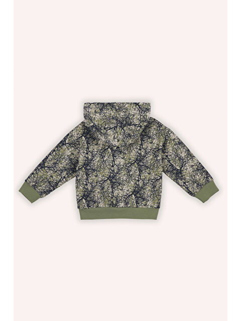 Panço Erkek Bebek Baskılı Fermuarlı Bej Sweatshirt