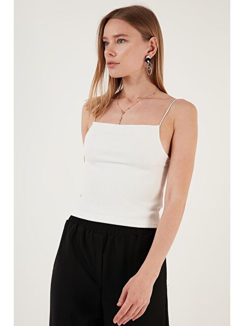 Lela İp Askılı Slim Fit Esnek Crop Bluz 5864064 - S000013710-20063