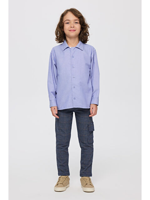 Panço Erkek Çocuk Mavi Oxford Gömlek - S000333719-17234