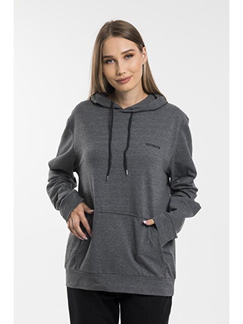 Süperlife Kadın Kapüşonlu Regular Fit Baskılı Sweatshirt SPR21K61 - S000014728-20600