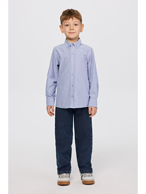 Panço Erkek Çocuk Oxford Mavi Gömlek - S000333700-17234