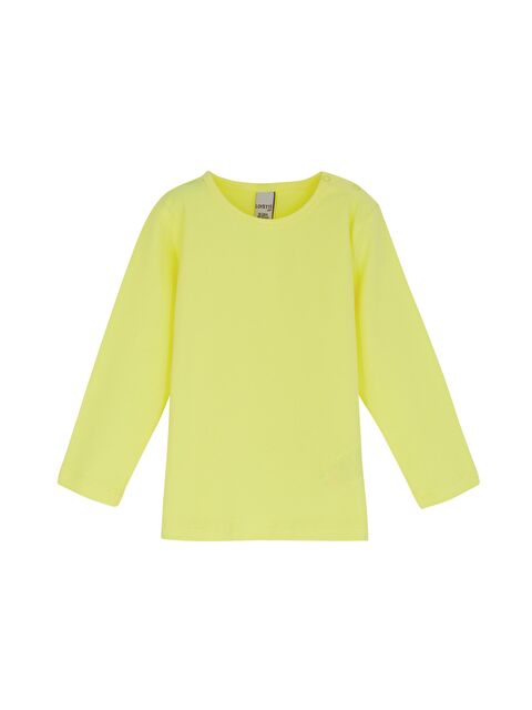 Lovetti Açık Sarı Basic Kışlık Çıtçıtlı Uzun Kollu Bebek Tişört - S000053859-20065