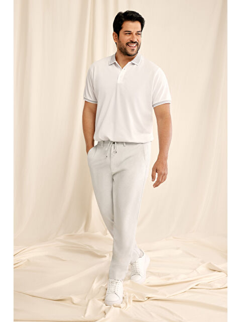 AC&Co / Altınyıldız Classics Erkek Gri Slim Fit Dar Kesim Beli Bağlamalı Yan Cepli Casual Jogger Pantolon