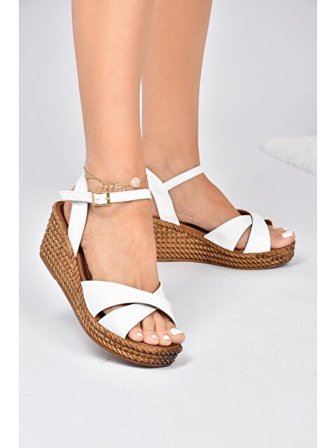 Fox Shoes K674192109 Beyaz Dolgu Taban Kadın Ayakkabı - S000051975-20063