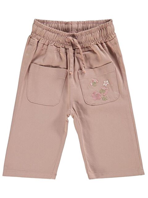 Civil Baby Çiçek Nakışlı İspanyol Paça 6-18 Ay Pantolon - Pudra9-12 Ay - S000334882-7152