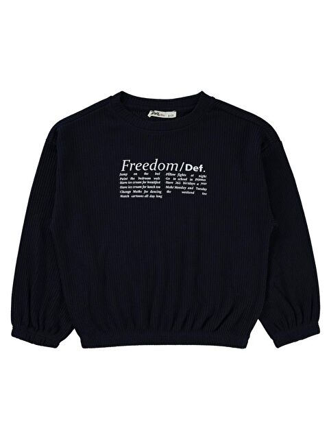 Civil Girls Freedom Blou Baskılı 6-9 Yaş Sweatshirt - Lacivert 6-7 Yaş - S000287154-21164