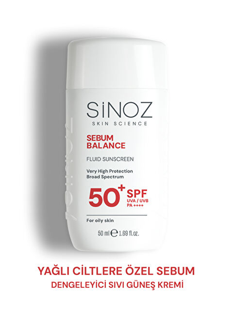 Sinoz SPF 50+ Yağlı Ciltlere Özel Sıvı Güneş Kremi - Yeni Nesil Güneş Filtreleri ile Hibrit Formül 50 ml - S000166864-10231